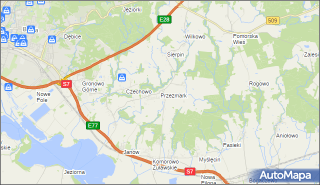 mapa Przezmark gmina Elbląg, Przezmark gmina Elbląg na mapie Targeo