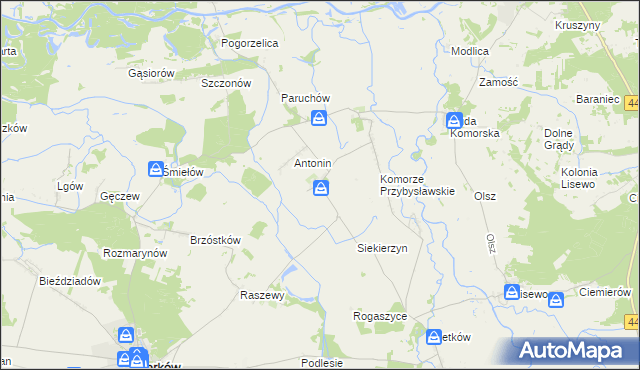 mapa Przybysław gmina Żerków, Przybysław gmina Żerków na mapie Targeo
