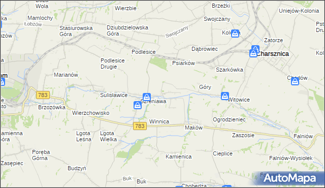 mapa Przybysławice gmina Gołcza, Przybysławice gmina Gołcza na mapie Targeo