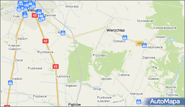 mapa Przycłapy, Przycłapy na mapie Targeo