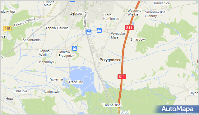 mapa Przygodzice, Przygodzice na mapie Targeo