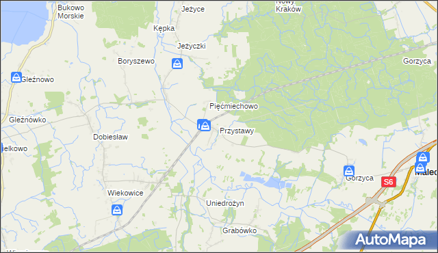 mapa Przystawy gmina Malechowo, Przystawy gmina Malechowo na mapie Targeo