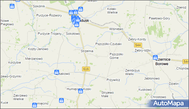 mapa Pszczółki-Szerszenie, Pszczółki-Szerszenie na mapie Targeo