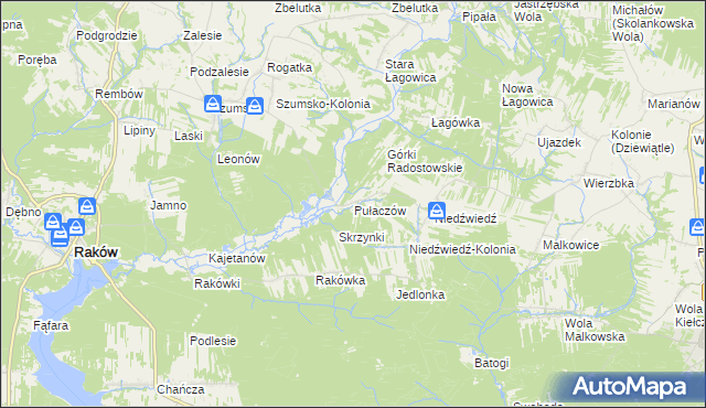 mapa Pułaczów, Pułaczów na mapie Targeo