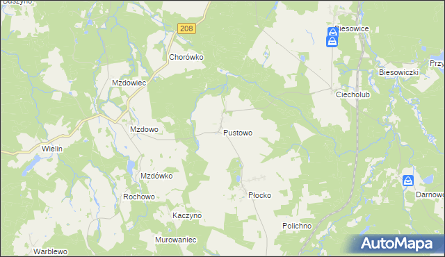 mapa Pustowo gmina Kępice, Pustowo gmina Kępice na mapie Targeo