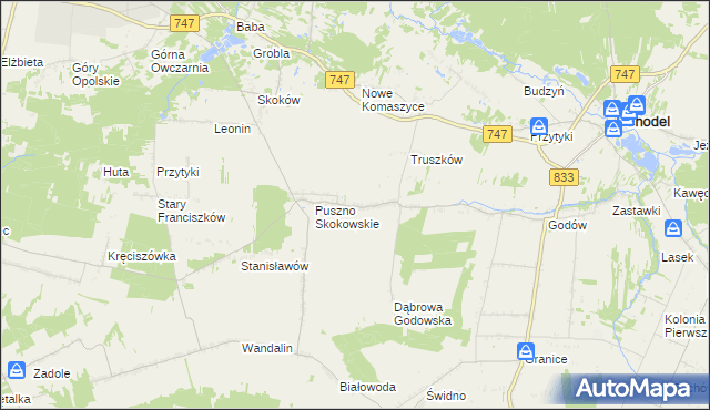 mapa Puszno Godowskie, Puszno Godowskie na mapie Targeo