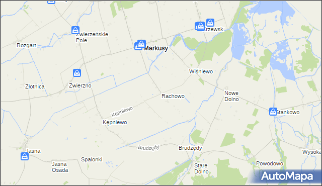 mapa Rachowo, Rachowo na mapie Targeo