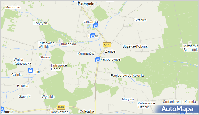 mapa Raciborowice gmina Białopole, Raciborowice gmina Białopole na mapie Targeo