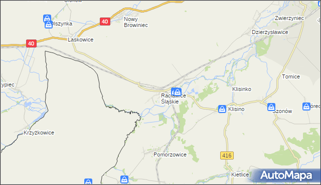 mapa Racławice Śląskie, Racławice Śląskie na mapie Targeo