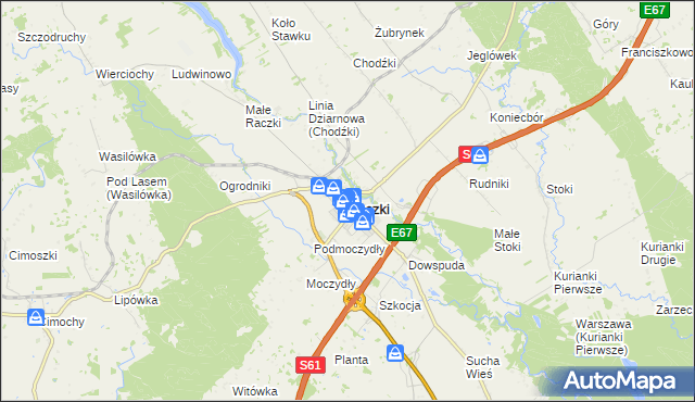 mapa Raczki powiat suwalski, Raczki powiat suwalski na mapie Targeo