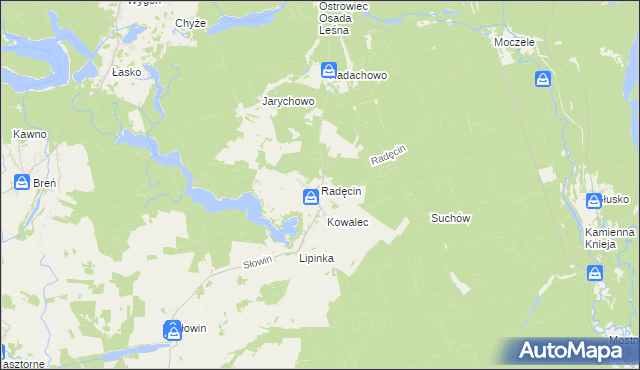 mapa Radęcin, Radęcin na mapie Targeo