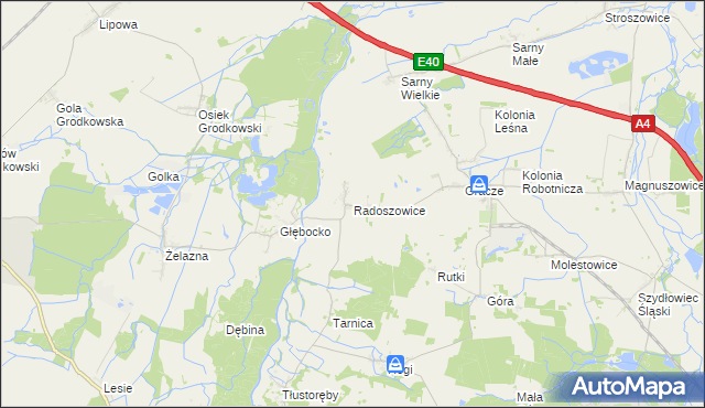 mapa Radoszowice, Radoszowice na mapie Targeo