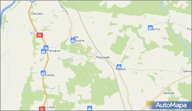 mapa Radówek, Radówek na mapie Targeo