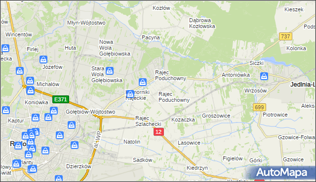 mapa Rajec Poduchowny, Rajec Poduchowny na mapie Targeo