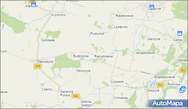 mapa Ramułtowice, Ramułtowice na mapie Targeo