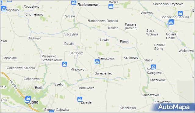 mapa Ramutowo, Ramutowo na mapie Targeo