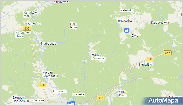 mapa Rapy Dylańskie, Rapy Dylańskie na mapie Targeo