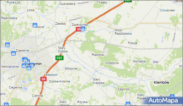 mapa Rasztów, Rasztów na mapie Targeo