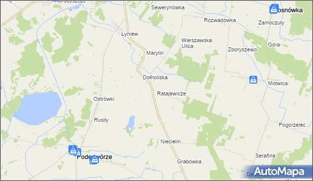 mapa Ratajewicze, Ratajewicze na mapie Targeo