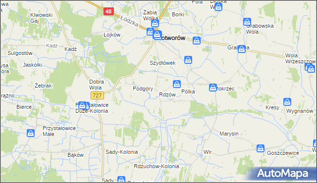 mapa Rdzów, Rdzów na mapie Targeo