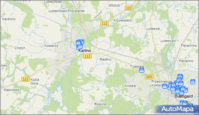mapa Redlino, Redlino na mapie Targeo
