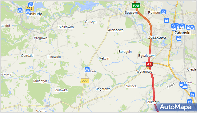 mapa Rekcin, Rekcin na mapie Targeo