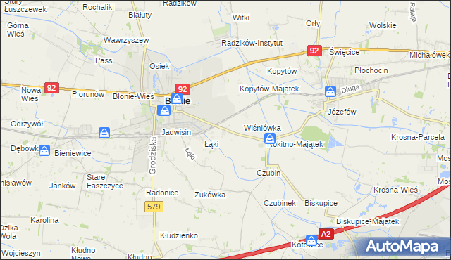mapa Rokitno gmina Błonie, Rokitno gmina Błonie na mapie Targeo
