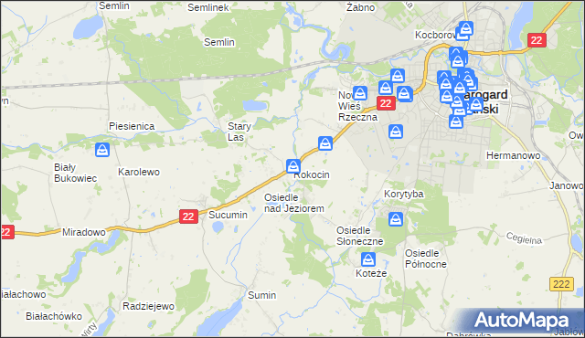 mapa Rokocin, Rokocin na mapie Targeo