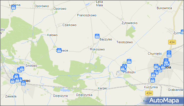 mapa Rokosowo Osada, Rokosowo Osada na mapie Targeo