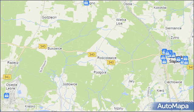 mapa Rościsławice, Rościsławice na mapie Targeo