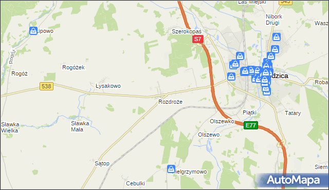 mapa Rozdroże Kolonia, Rozdroże Kolonia na mapie Targeo