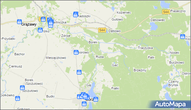 mapa Ruda gmina Górzno, Ruda gmina Górzno na mapie Targeo