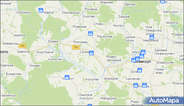 mapa Ruda Strawczyńska, Ruda Strawczyńska na mapie Targeo