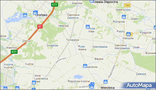 mapa Ruda Wielka, Ruda Wielka na mapie Targeo