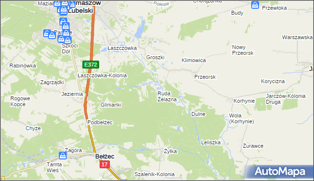 mapa Ruda Żelazna, Ruda Żelazna na mapie Targeo