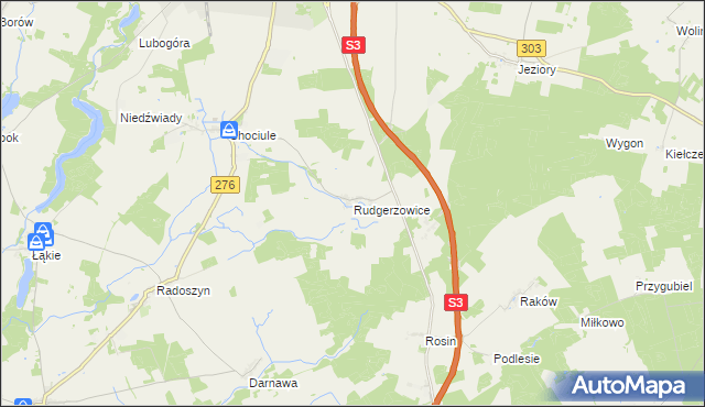 mapa Rudgerzowice, Rudgerzowice na mapie Targeo