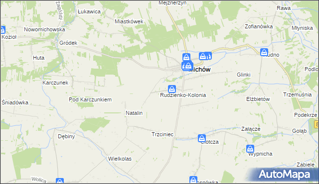 mapa Rudzienko-Kolonia, Rudzienko-Kolonia na mapie Targeo