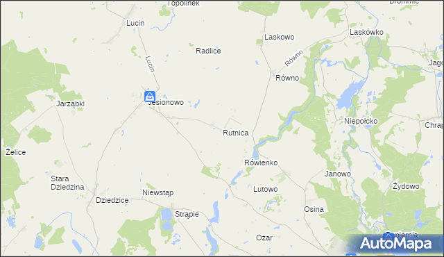 mapa Rutnica, Rutnica na mapie Targeo