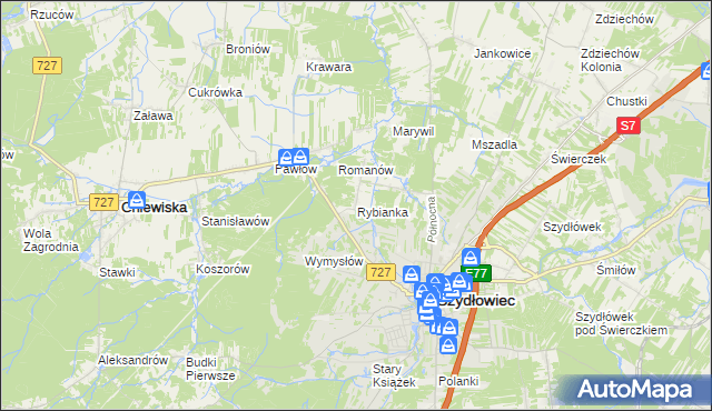 mapa Rybianka, Rybianka na mapie Targeo
