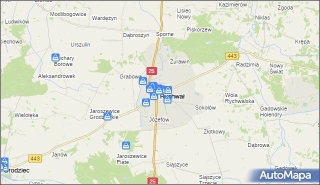 mapa Rychwał, Rychwał na mapie Targeo