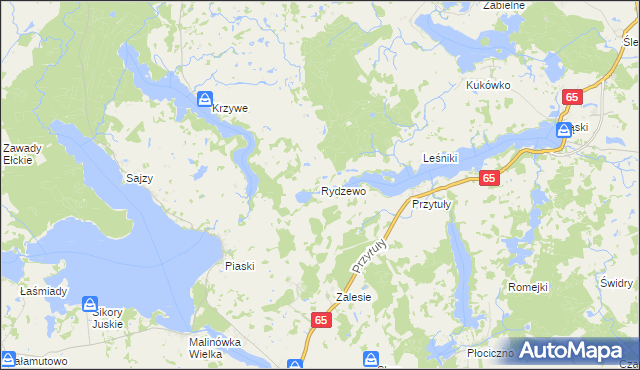 mapa Rydzewo gmina Ełk, Rydzewo gmina Ełk na mapie Targeo