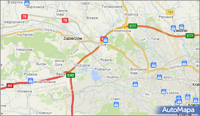 mapa Rząska, Rząska na mapie Targeo