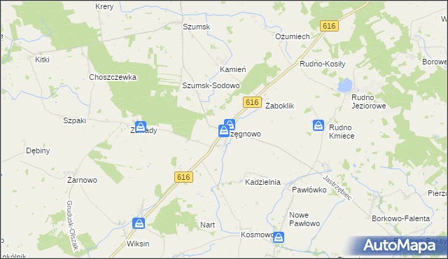 mapa Rzęgnowo, Rzęgnowo na mapie Targeo