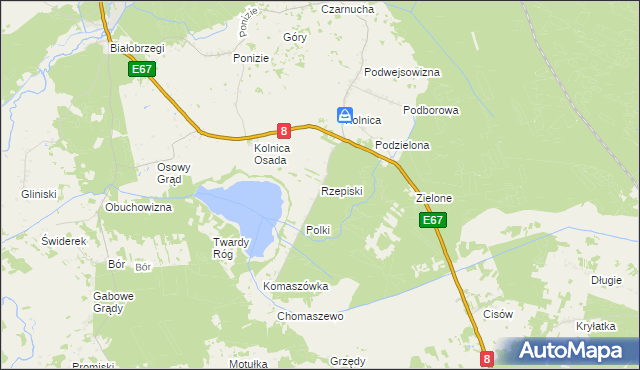 mapa Rzepiski, Rzepiski na mapie Targeo