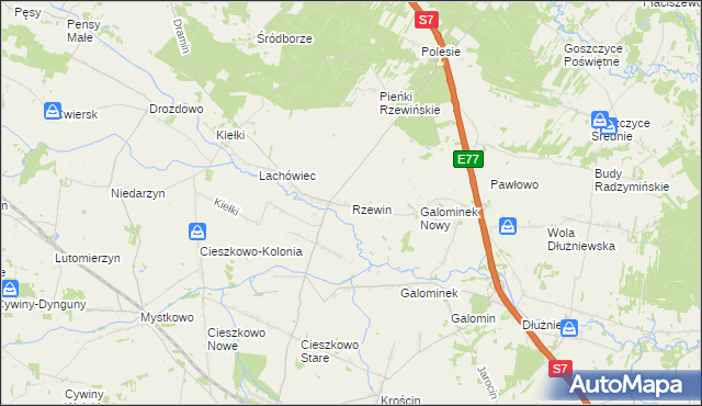 mapa Rzewin, Rzewin na mapie Targeo