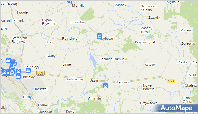 mapa Sadłowo-Rumunki, Sadłowo-Rumunki na mapie Targeo