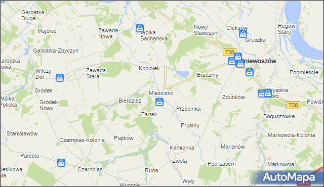 mapa Sarnów gmina Gniewoszów, Sarnów gmina Gniewoszów na mapie Targeo