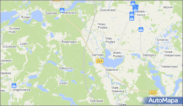 mapa Sarnowy, Sarnowy na mapie Targeo