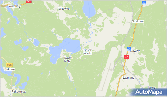 mapa Sasek Wielki, Sasek Wielki na mapie Targeo