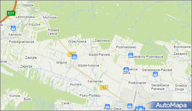 mapa Ściegnia, Ściegnia na mapie Targeo